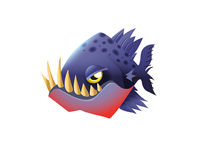 Save The King Cards | Piranha animal character design fish fishes game piranha piraña river teeth weird fishes