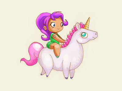 Chibi unicorn + chibi girl