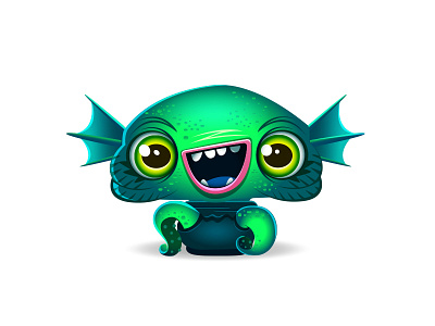 Happy Monsters #5 character design creepy fish halloween illustration lake lock ness mascot monster nahuelito water