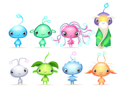 Lumins / Character Design aliens app character design children education illustration ipad kids learning reading space vector