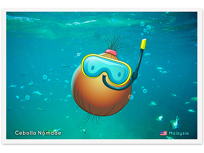 Cebolla @ Malaysia asia cebolla nomade character design illustration kapas malaysia mascot onion photo south east travel vector