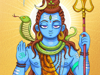 Shiva cobra god gods hindu illustration india mythology om pencil photoshop shiva trident