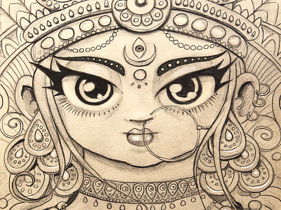 Kālī ~ काली drawing goddess hindu hinduism illustration india kali kalima pencil sketch sketchbook travel