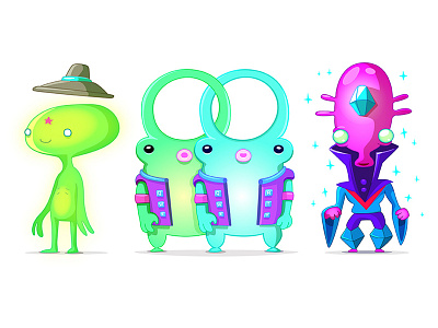 Space Cantina - Dance Aliens aliens bichos character design et extraterrestres illustration marcianos space ufo vector