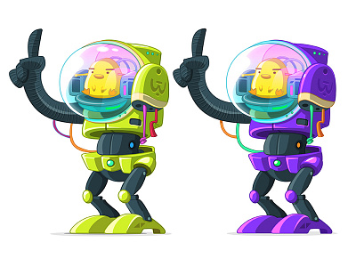 Space Cantina - Mecha customers aliens android bird character design future illustration machine mecha robot sci fi space space cantina