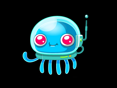 Grateful Alien alien animation character design game gif greetings kawaii robot space tentacles vector videogame