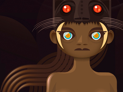 Amazona | Animal Gods [Work in progress] amazona black goddess illustration indian jaguar mystic mythology nude savage vector warrior