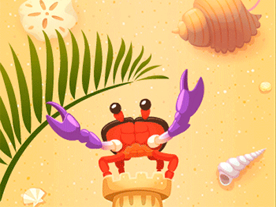 Halloween Crab / Garmin vívofit® jr. animals app beach cangrejo caracol castle concha crab crustacean game halloween illustration nature ocean playa sand sea sea shell vector