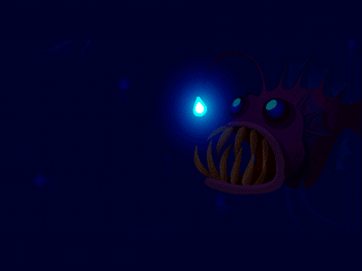 Angler Fish / Garmin vívofit® jr. adventure angler animation dark deep fish game illustration light luz nature ocean ocean life pez sea sea life torch water