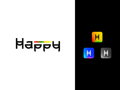 Happy branding clarance farley design graphic design h icon h logo happy joy laugh logo mihai dolganiuc monday smile logo