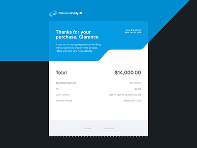 #DailyUI day 017 Email Receipt daily ui daily ui challenge 017 design ui