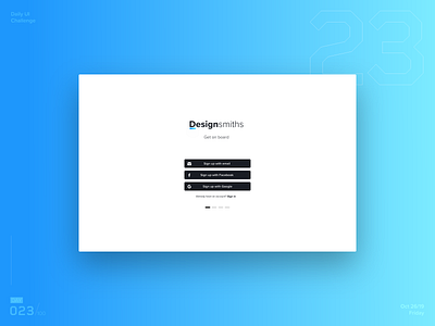 DailyUI Challenge Day 023 onboarding daily 100 challenge daily ui dailyui 023 ui