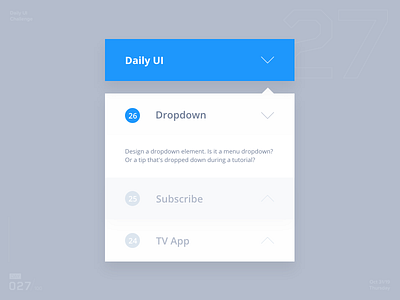 #DailyUI Challenge Day 027 Dropdown daily 100 challenge daily ui design ui