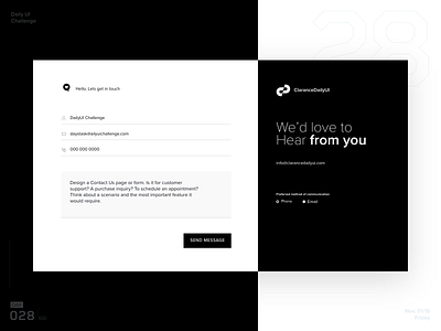 #daily ui challenge 028 contact form clarance daily ui design ui