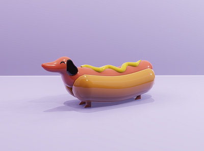 Hot Dog 3d 3d art 3d illustrator blender blender 3d blender3d design dog food hot dog hotdog illustration