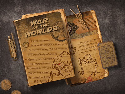 War of the Worlds Book cover digital illustration drawing graphic design