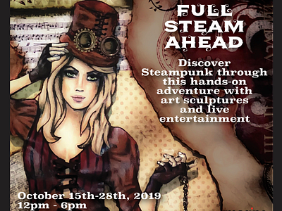 Steampunked acrylic paint illustrator pastel drawing steampunk