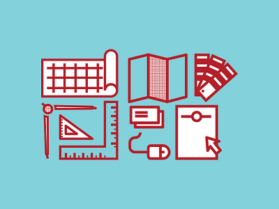 Architect + Designer Icons icon design illustration