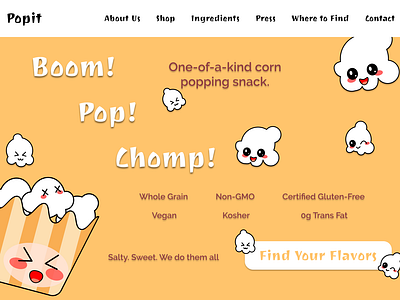 Land on Popcorn design figma illustrator landingpage web