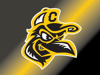 Crow Mascot baseball brand and identity design logo logo design sports sports design yellow