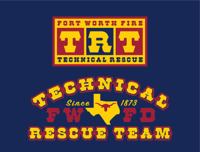TRT - Technical Rescue blue design fire firefighter logo western yellow