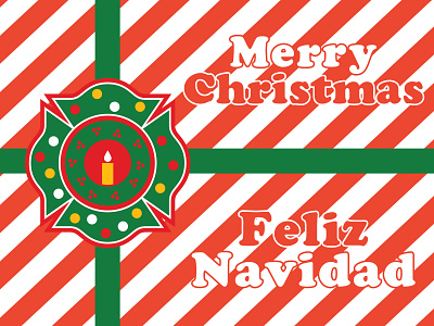Merry Christmas candy cane christmas cross feliz navidad firefighter green maltese merry christmas red yellow