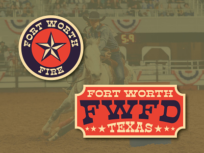 Rodeo Ticket & Lonestar brand and identity design firefighter logo logo design rodeo state fair ticket