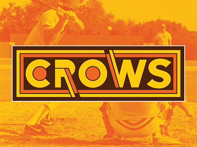 “CROWS” Retro Baseball Logo baseball brown orange sports sports design sunset team sports yellow