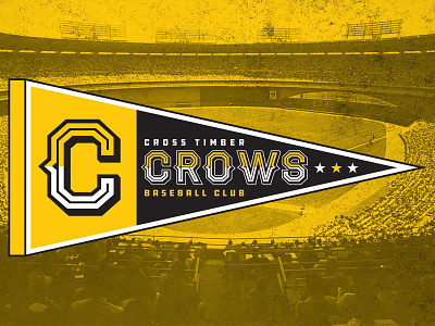 Cross Timber Crows - Pennant baseball design pennant sports sports design