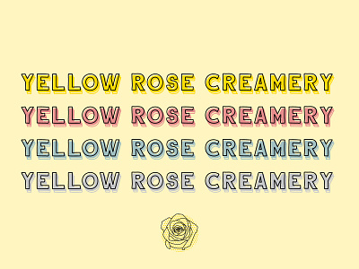 Yellow Rose Creamery Wordmark logo logo design rose wordmark yellow