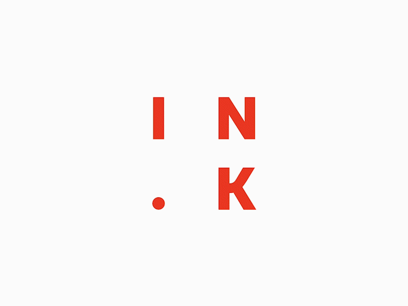Dynamic logo for INK agency brand branding brandmark dot dynamic logo logo animation logotype movement red typography white
