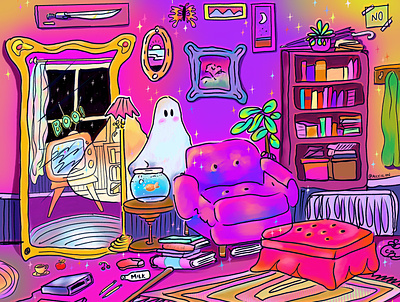 Hoarding Ghost art arte design ghost illustration illustrator art procreate