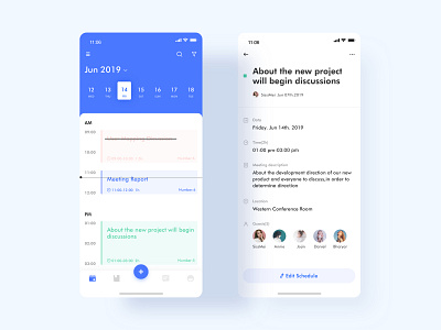 Meeting schedule app design app design icon ui