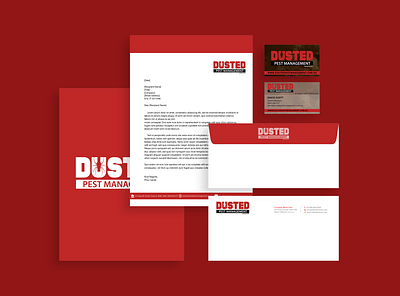 Brand Identity for Dusted Pest Management branding business cards design envelope design letterhead logo logo design mockup mockup design small business