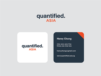 Quantified Asia Branding asia branding business card design flat logo