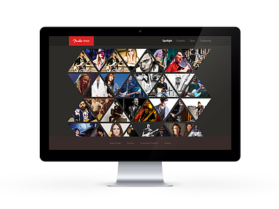 UI Design - Fender Artists Page branding design flat ui ux web