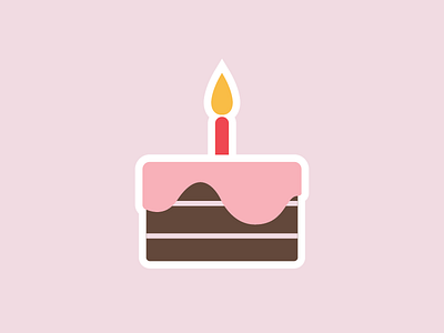 Happy Birthday! cake cute flat icon illustration