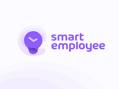 Work time tracking app logo concept bulb clock logo smart time