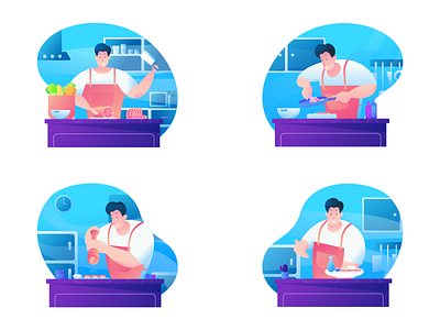 Cooking Kit Illustration cooking cooking app debut dribbble flat illustration kit vector web welovedaily welovedesign