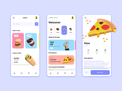 Food Delivery - Mobile App 3d app behance branding delivery design dribbble food mobile ui welovedesign