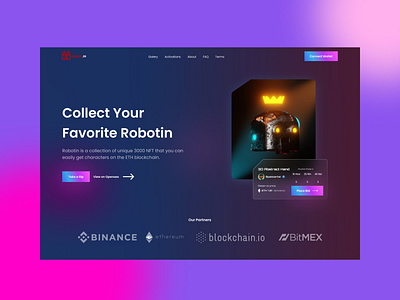 Landing Page - ROBOT.IN NFT Marketplace