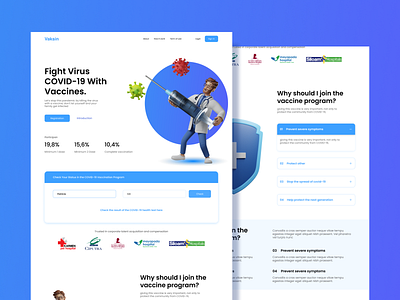 Vaksin - Landing Page app behance branding design dribbble illustration landing page logo ui welovedesign