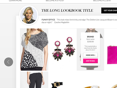Lookbook Interface ecommerce fashion styling