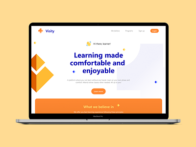 Visity Online Learning Platform app creative design illustrations landing page learning logo online learning app ui uiux user interface visity web app website