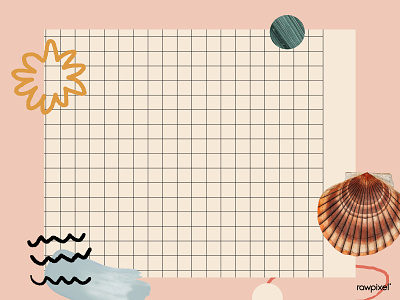 Collage paper abstract beach collage geometric grid background sea seashell