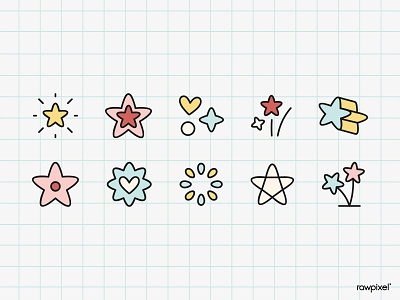 Star Icon Collection magic moon rating reward shooting star star sticker