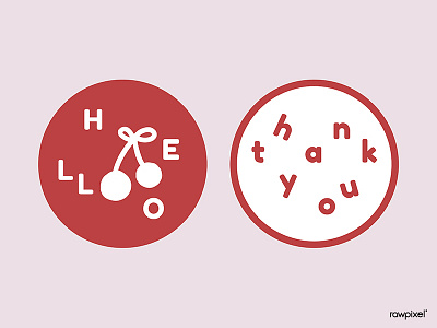 Greeting stickers greeting hello icon label thankyou