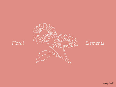 Hand Drawn Flower Elements floral flower flowers illustrator