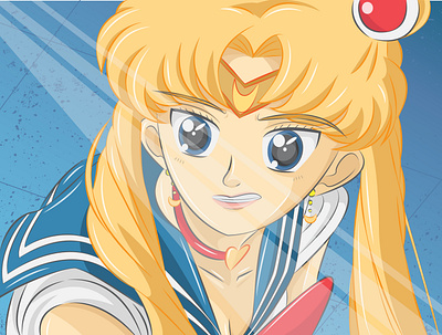 Usagi Tsukino aka Sailor Moon anime character comic hero illustration manga pop culture vector