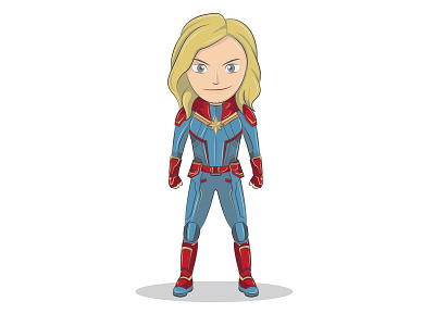 Captan Marvel character chibi illustration marvel vecor